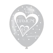 60th Wedding Anniversary Balloons (6pk)