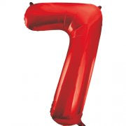 Number 7 Foil Balloon Red