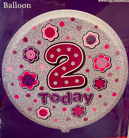 18" Foil Age 2 Balloon - Flowers