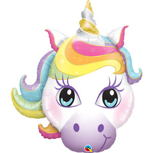 Unicorn Head Super Shape Foil Balloon - Princess Unicorn - The Ultimate Balloon & Party Shop