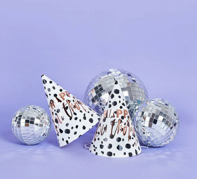 Cone Party Hats - Dalmatian Glitz (10pk)