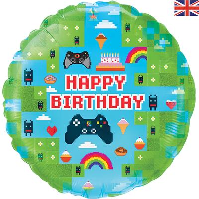 18" Foil Blox Game Birthday Balloon