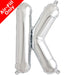 Mini Air Fill  Letter 'K' Foil Balloon - Silver - The Ultimate Balloon & Party Shop