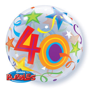 40th Birthday Deco Bubble Balloon -  Bright - The Ultimate Balloon & Party Shop