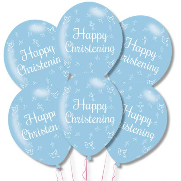 Christening Blue Balloons (6 Pack)