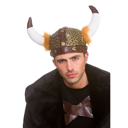 Viking Latex & Plush Hat W/Horns