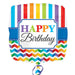 18" Foil Happy Birthday - Bright Patterns - The Ultimate Balloon & Party Shop