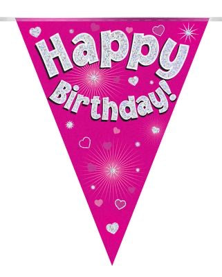 Birthday Bunting - Hot Pink - The Ultimate Balloon & Party Shop