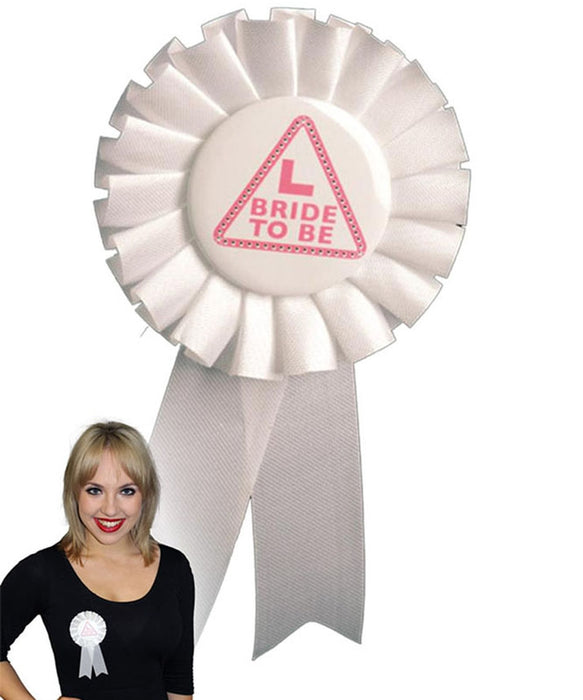 Bride To Be Rosette - White & Pink