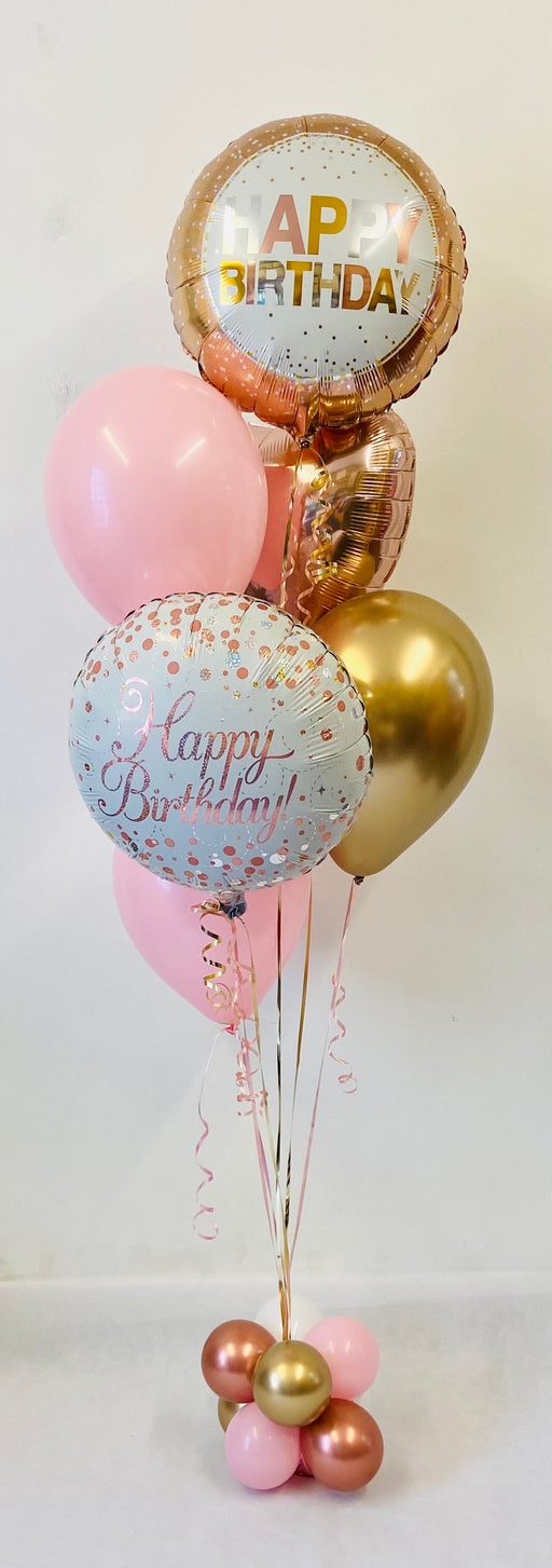 Rose Pink Birthday Balloon Display