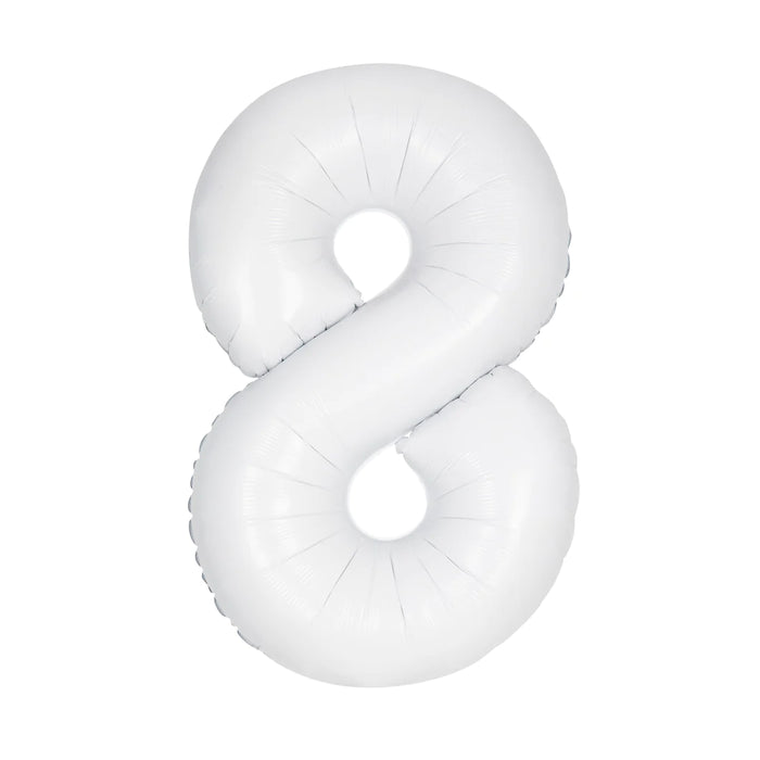 Number 8 Foil Balloon Silver