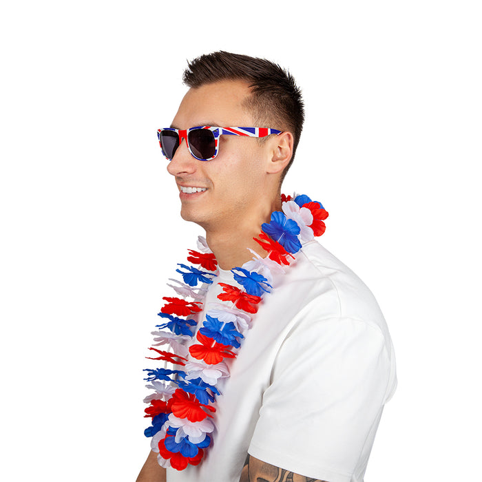 Hawaiian Lei - Red, White & Blue