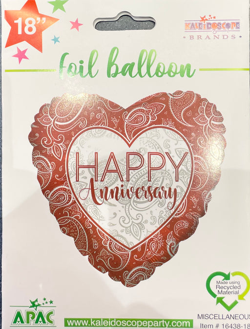 18" 40th Wedding Anniversary Heart Balloon