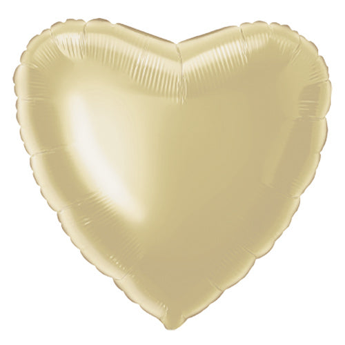 Heart Shaped Foil Balloon - White Gold