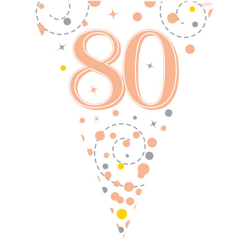 Age 80 Bunting - Rose Gold - The Ultimate Balloon & Party Shop