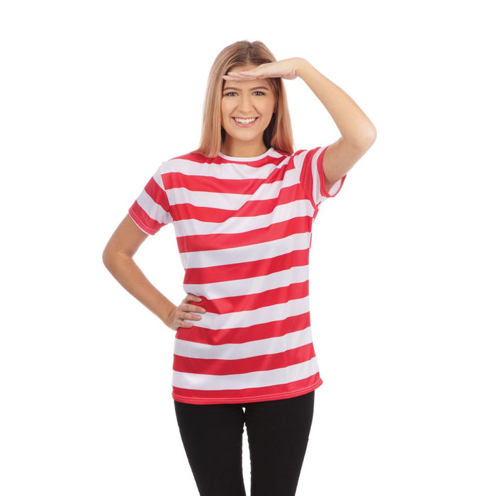 Red & White Striped T-Shirt (Ladies)