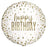 18" Foil Happy Birthday - White/Gold Confetti