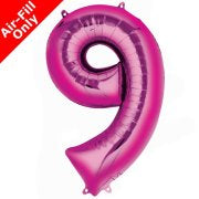 Mini Air Fill Number 9 Foil Balloon - Pink