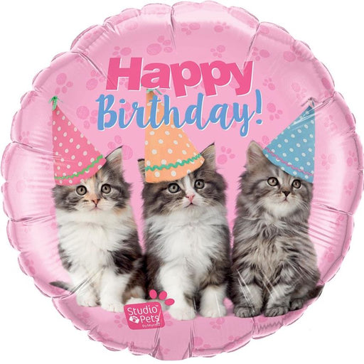 18" Foil Balloon - Birthday Cats