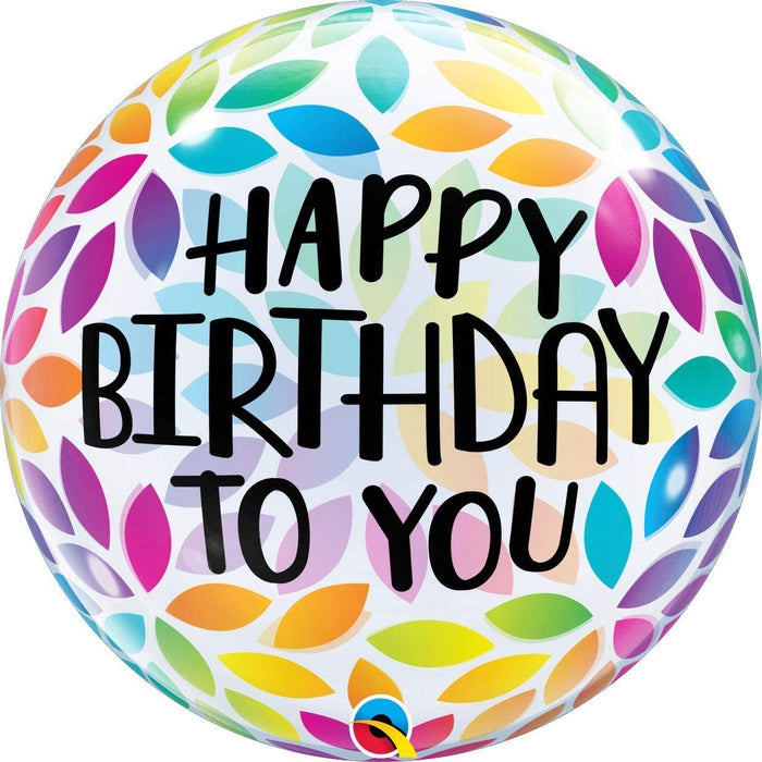 Qualatex Happy Birthday To You Bubble Balloon -  Petals - The Ultimate Balloon & Party Shop