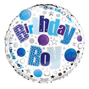 18" Foil Happy Birthday - Birthday Boy - The Ultimate Balloon & Party Shop