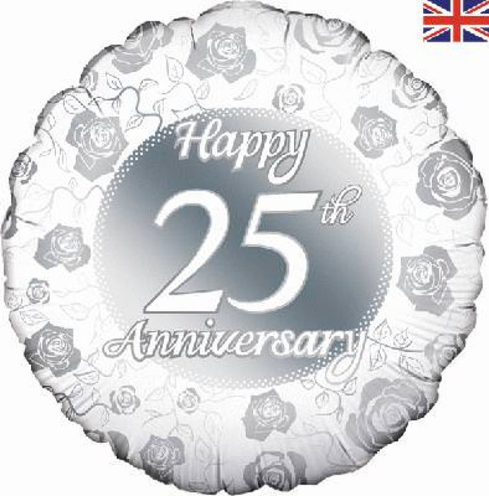 18" Foil 25th Anniversary Balloon - Floral