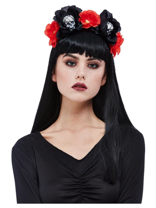 Day Of The Dead - Headband Roses & Skull - The Ultimate Balloon & Party Shop