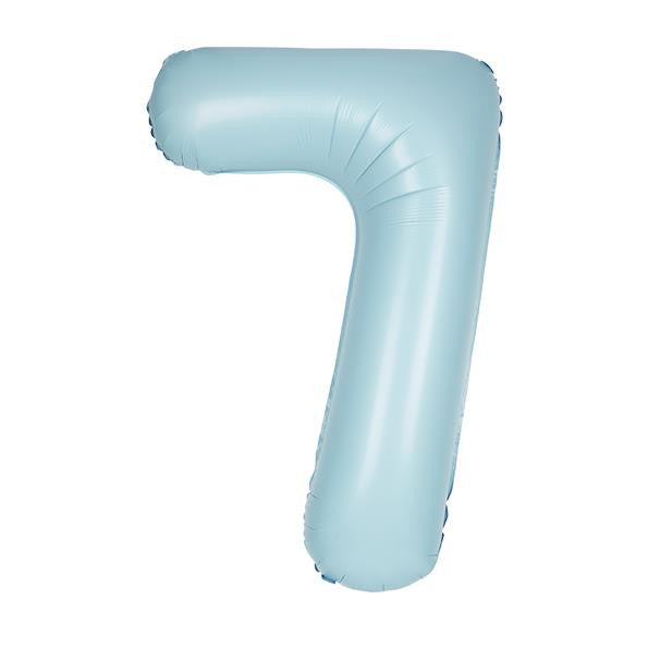 Number 7 Foil Balloon Matt Blue