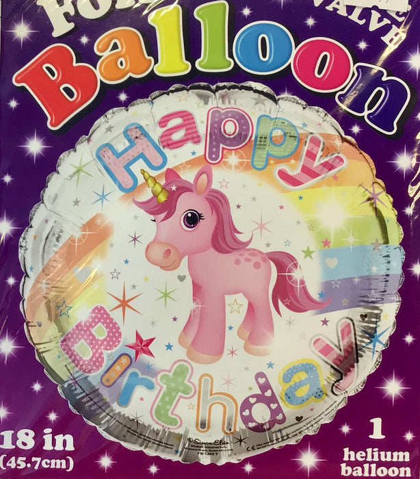 Happy Birthday Foil Balloon - Magic Unicorn