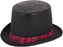 Black Satin Top Hat with red and black trim