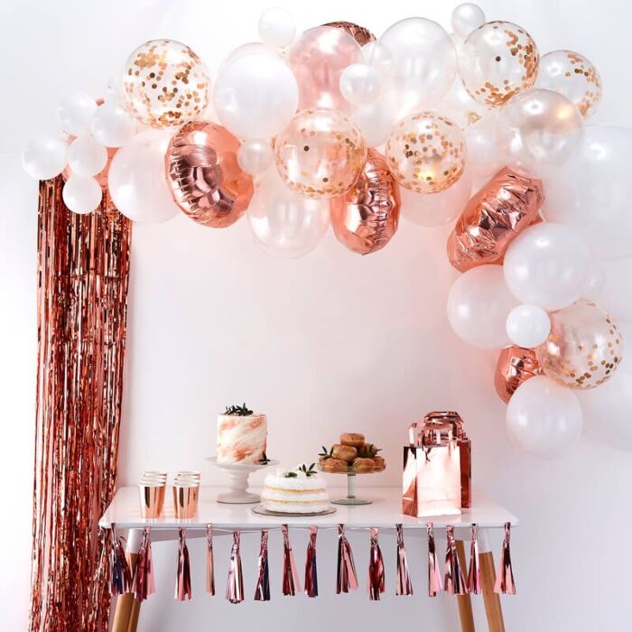 DIY Balloon Garland Kit - Rose Gold/White