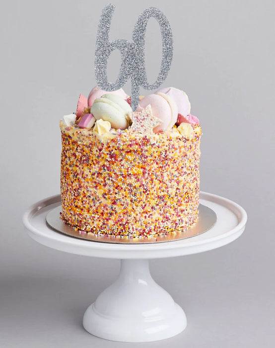 Glitz Acrylic Age Cake Topper - 60 - Asst