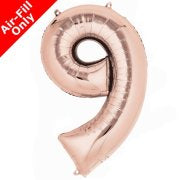 Mini Air Fill Number 9 Foil Balloon - Rose Gold
