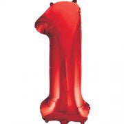 Number 1 Foil Balloon Red