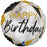 Happy Birthday Foil Balloon - Gold/Black Marble