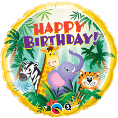 18" Birthday Jungle Friends Foil Balloon