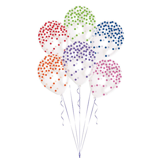 Confetti Print Balloons - Asst Colours