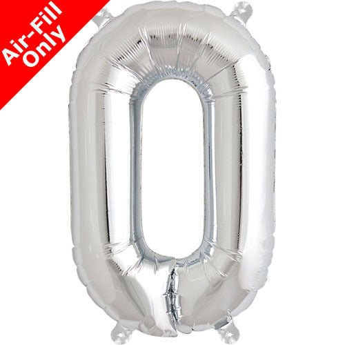 Mini Air Fill  Letter 'O' Foil Balloon - Silver - The Ultimate Balloon & Party Shop