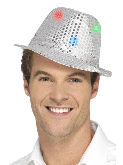 Light Up Sequin Trilby - Silver - The Ultimate Balloon & Party Shop