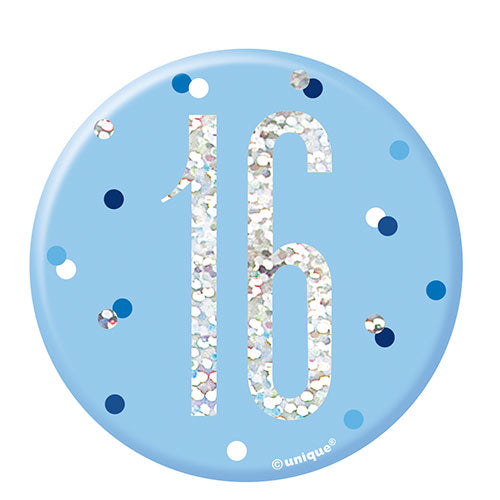 16th Birthday Badge - Blue