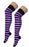 Over The Knee Socks - Black & Purple