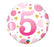 18" Foil Age 5 Pink Dots Balloon.