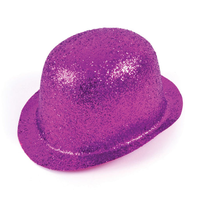 Plastic Glitter Bowler Hat