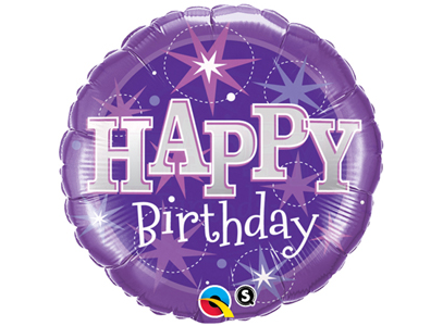18" Foil Happy Birthday  - Purple Dazzle - The Ultimate Balloon & Party Shop