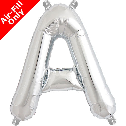 Mini Air Fill  Letter 'A' Foil Balloon - Silver - The Ultimate Balloon & Party Shop