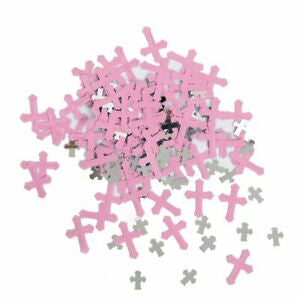 Pink across Christening Table Confetti