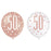 Age 50 Asst Birthday Balloons (6pk) - Rose Gold