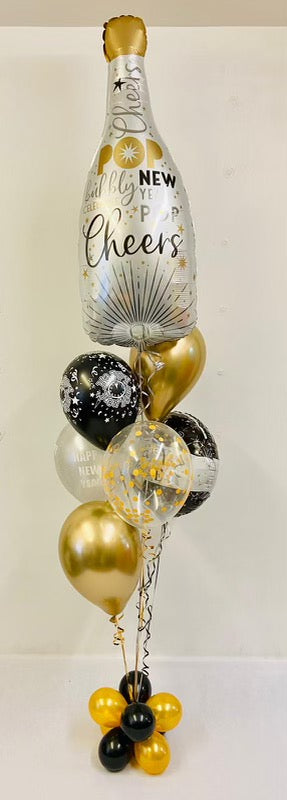 New Years Champagne Balloon Bouquet - The Ultimate Balloon & Party Shop
