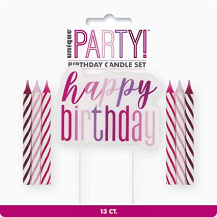 Happy Birthday Candle Set - Pink
