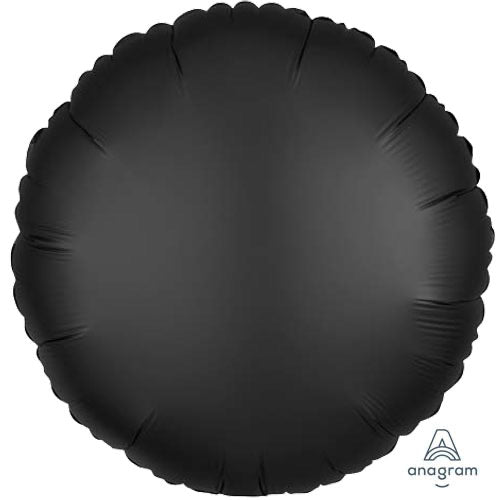 Satin Circle Shaped Foil Balloon - Black - The Ultimate Balloon & Party Shop